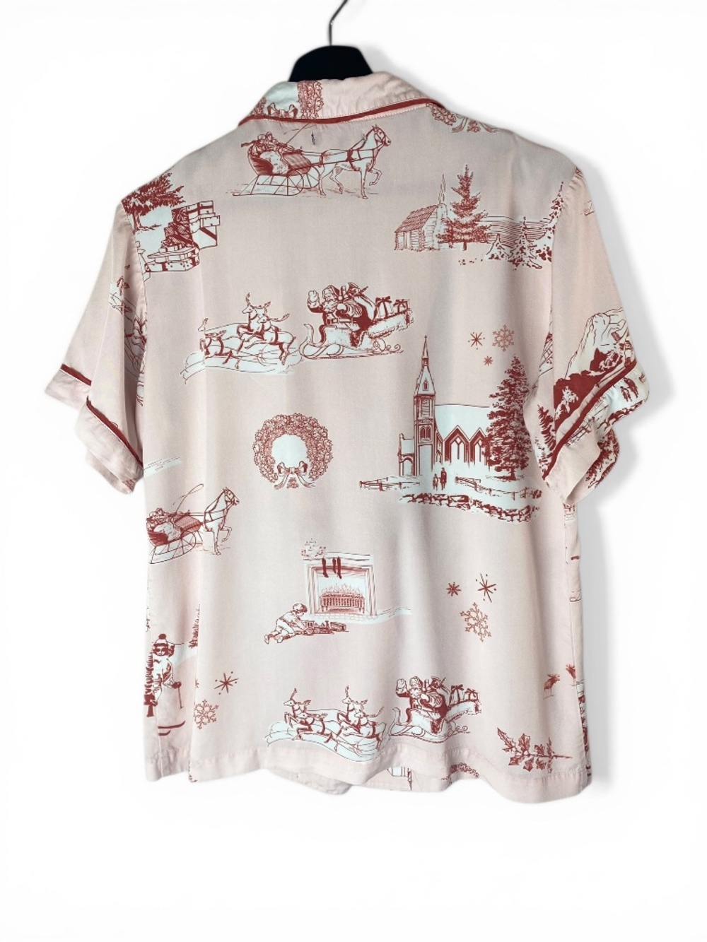 Katie Kime Holiday Toile Pajama Shorts Set Size M - Picture 3 of 10